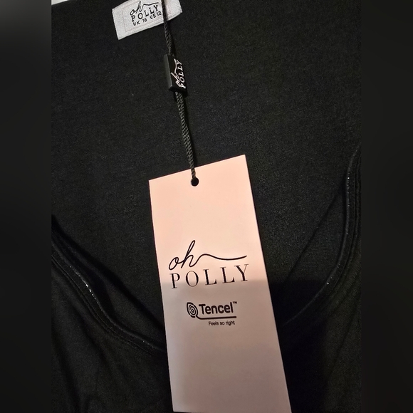 DEVI Modal Bow-Detail Sweetheart-Neck A-line mini dress, black, US 12 UK 16, NWT - Picture 6 of 12